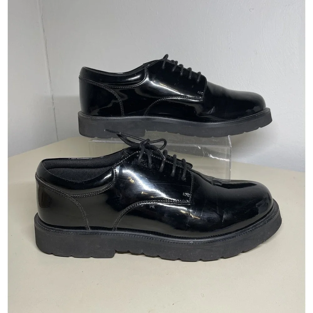 MEN'S BATES E22141 HIGH GLOSS DUTY OXFORD DUTY SHOES BLACK 9 M